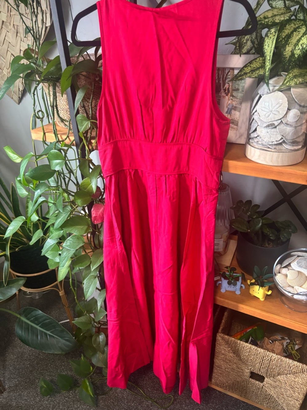 Anthropologie Tracy Reese Red Sleeveless Corseted Midi Dress NWT | Size 6 - Picture 7 of 7